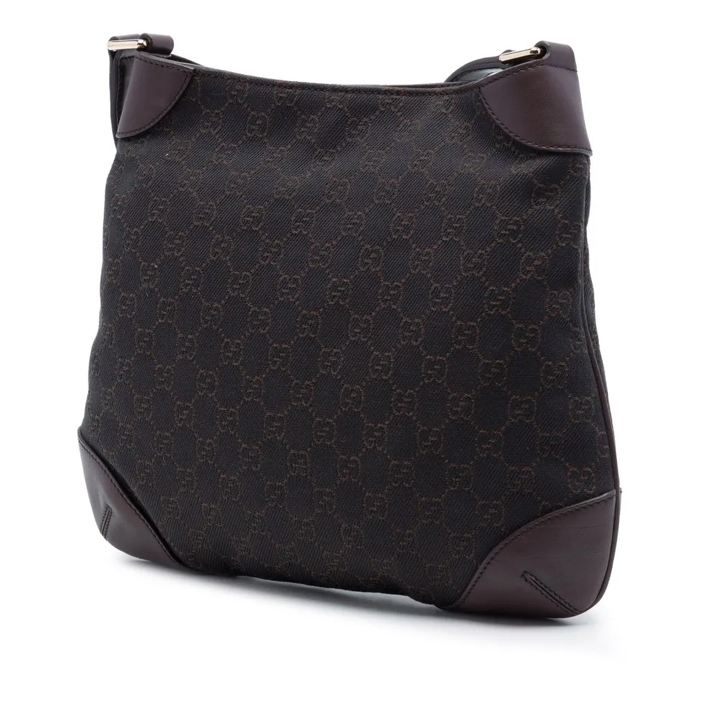 Gucci GG Denim Shoulder Bag Brown Very good - Back View