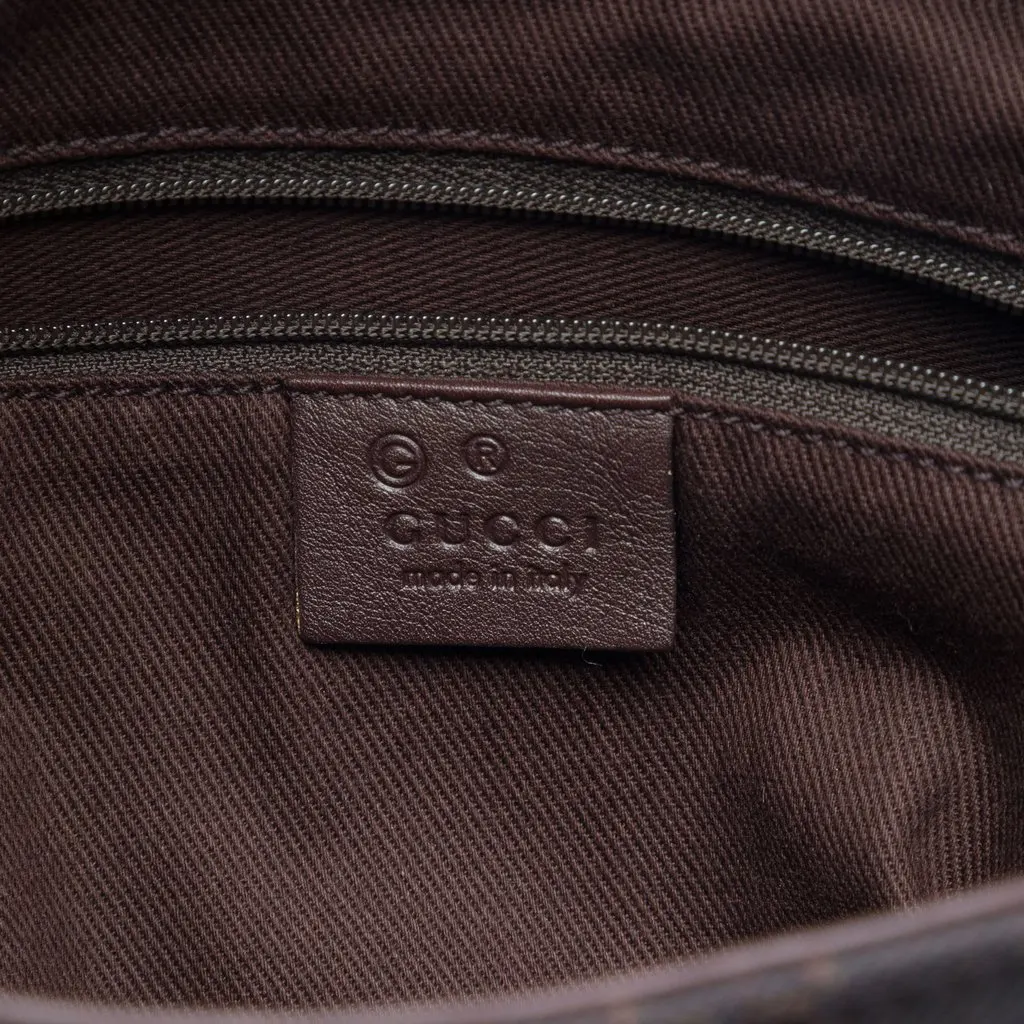 Gucci GG Denim Shoulder Bag Brown Very good - Box View