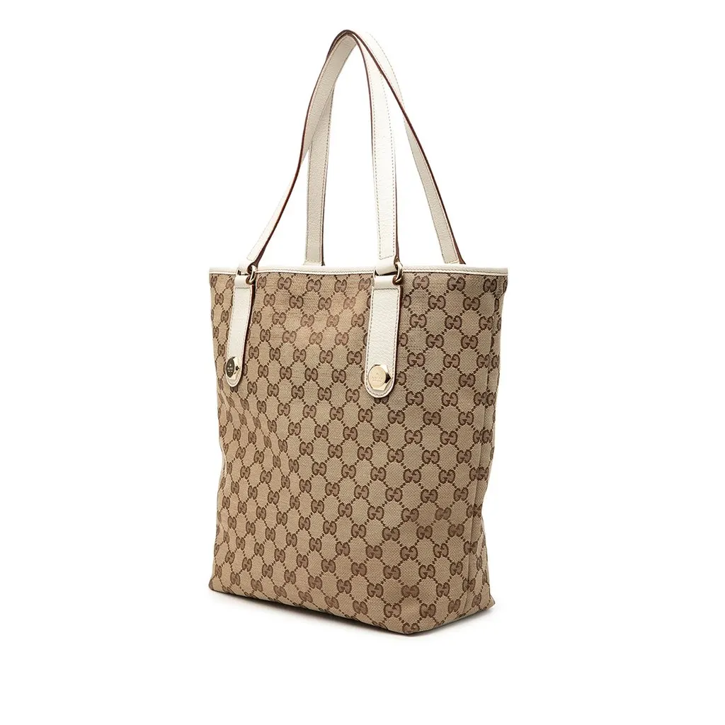 Gucci GG Canvas Charmy Tote Beige Very good - Back View