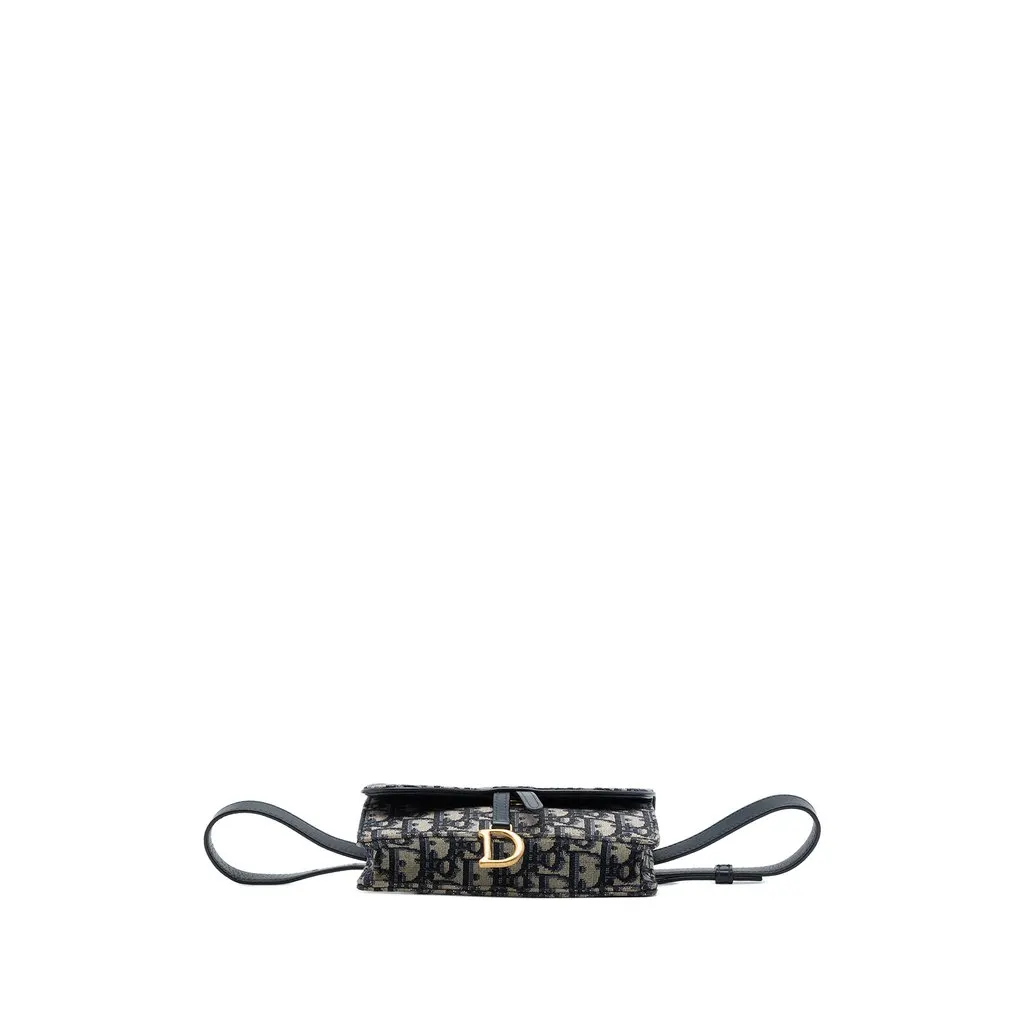 Dior Oblique Canvas Saddle Belt Bag Blue Canvas Very good - Inside View