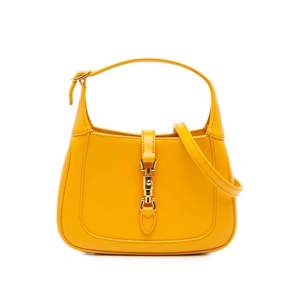 Gucci Mini Calfskin Jackie 1961 Crossbody Yellow Leather Good - Front View