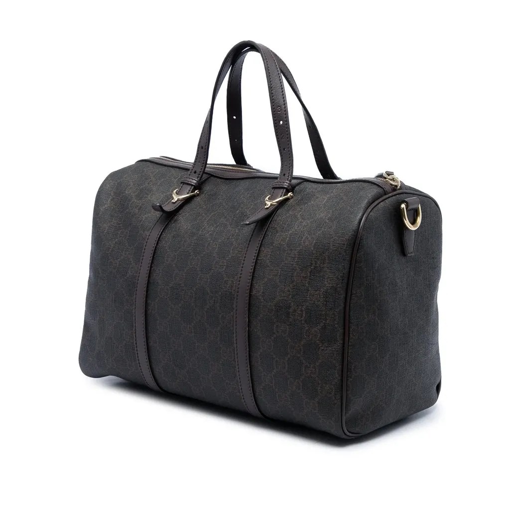 Gucci Medium GG Supreme Nice Boston Bag Brown Canvas Good - Back View