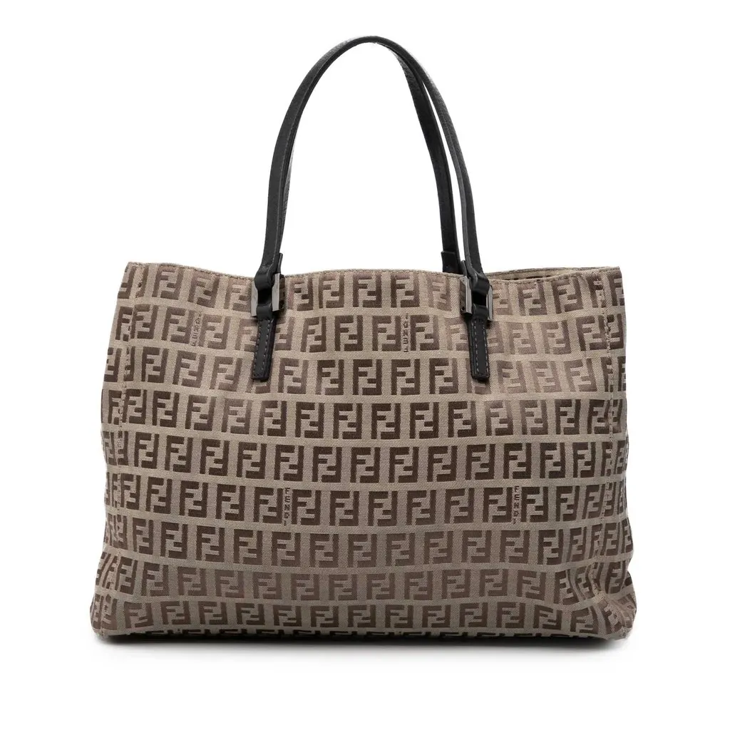 Fendi Zucchino Canvas Tote Beige Good - Front View