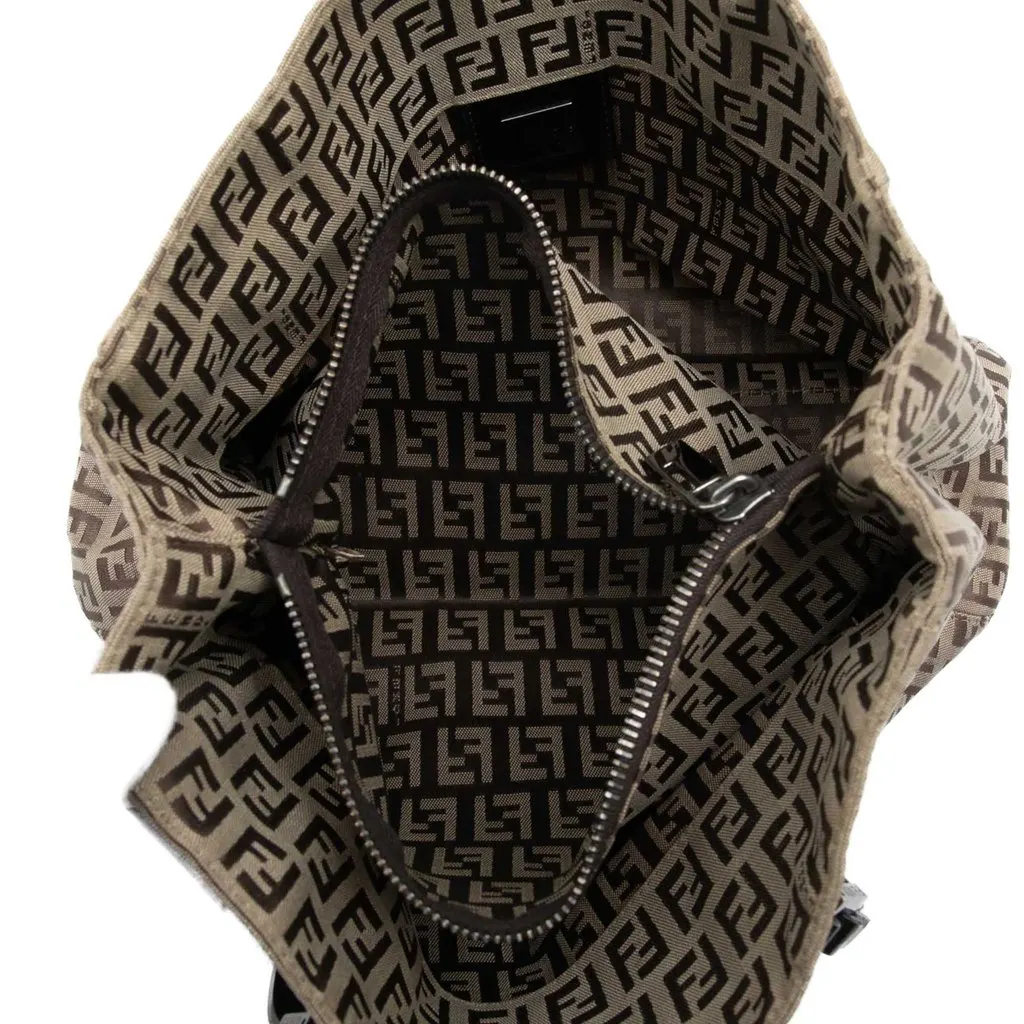 Fendi Zucchino Canvas Tote Beige Good - Model View