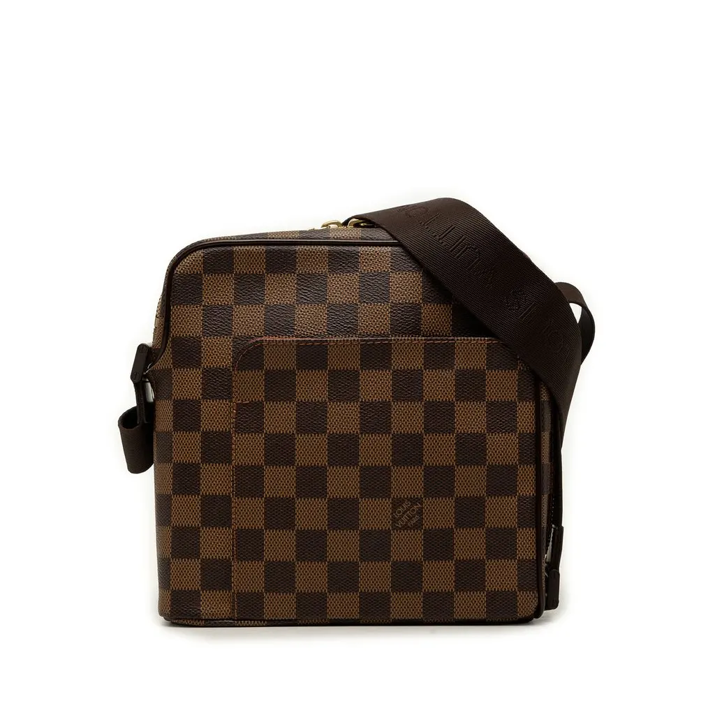 Louis Vuitton Damier Ebene Olav PM Brown Canvas Good - Front View