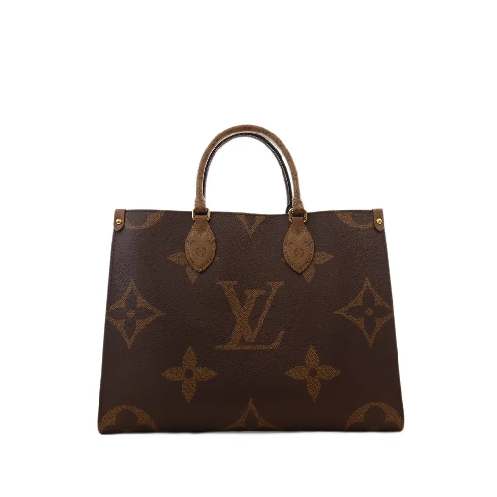 Louis Vuitton Monogram Reverse Giant OnTheGo MM Brown Canvas Good - Front View