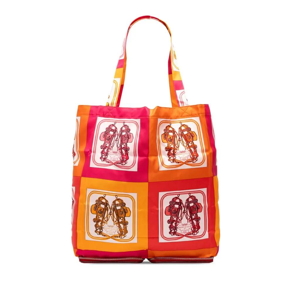 Hermès Brides de Gala Silky Pop Tote Orange Silk Very good - Front View