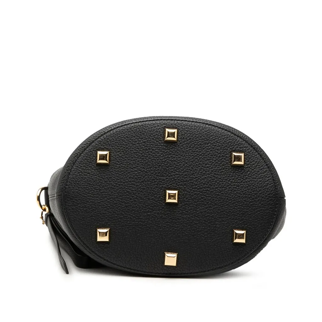 Salvatore Ferragamo Grained Calfskin Studio Bucket Bag Black Leather Very good - Inside View