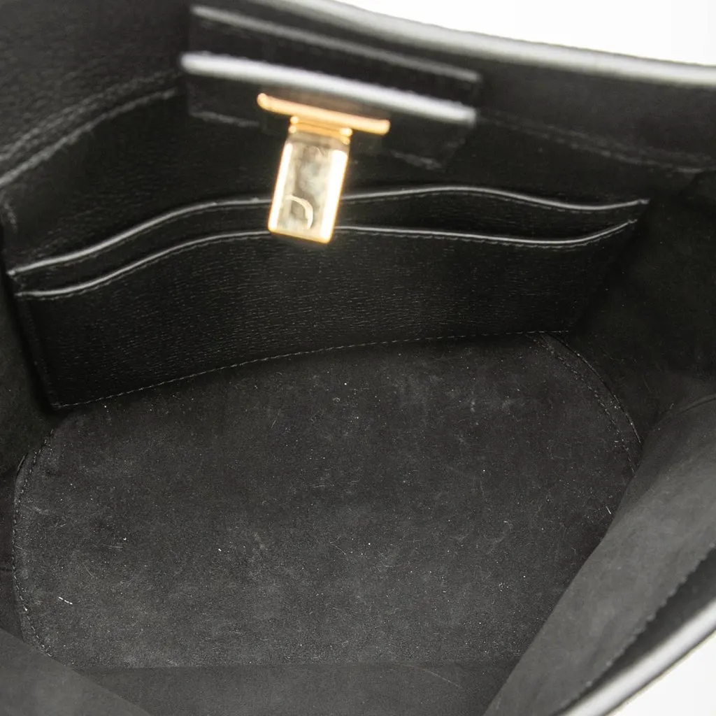 Salvatore Ferragamo Grained Calfskin Studio Bucket Bag Black Leather Very good - Model View
