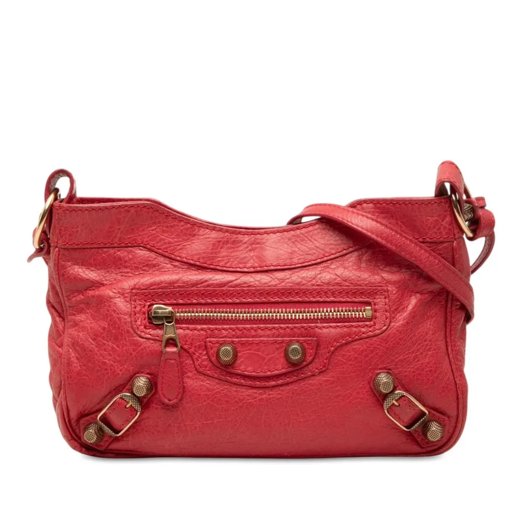 Balenciaga Lambskin Motocross Giant 21 Hip Crossbody Red Leather Very good - Front View