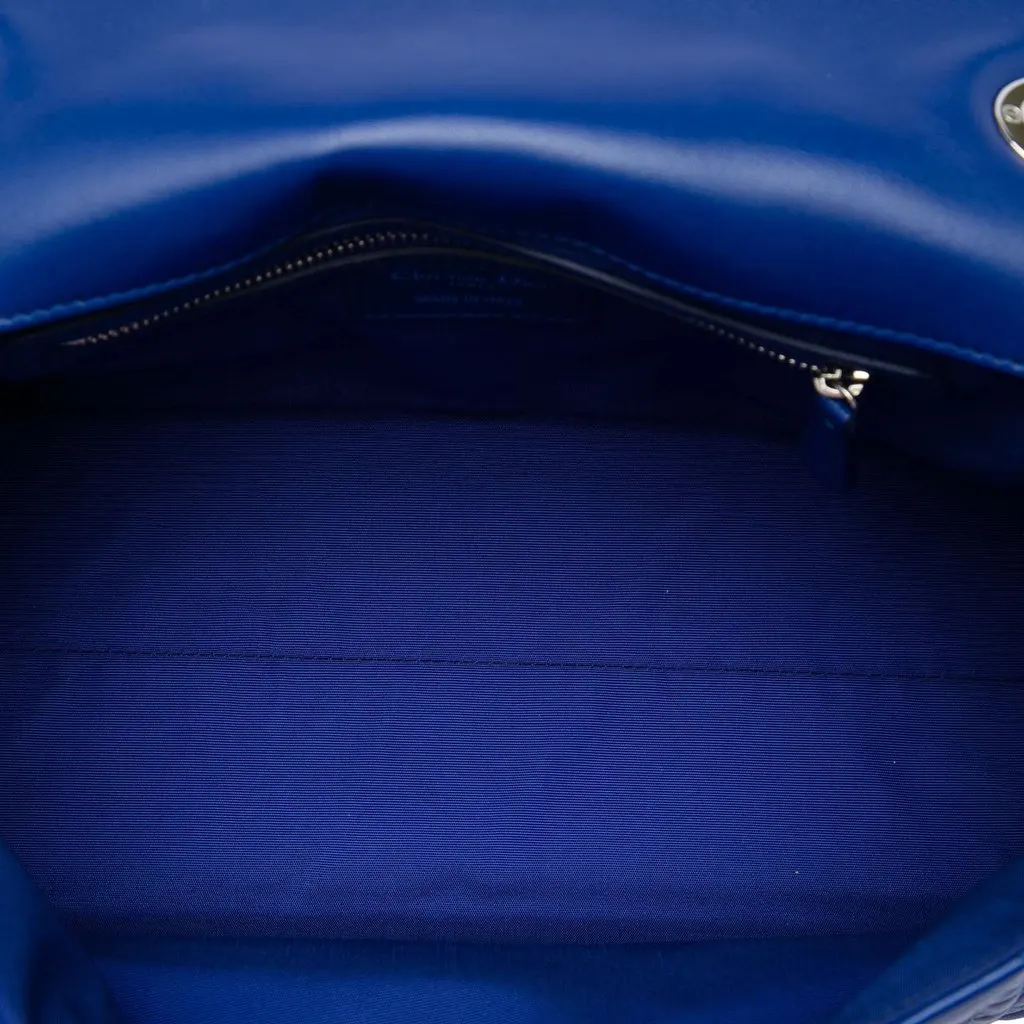 Dior Lambskin Cannage Soft Flap Blue Leather Very good - Model View