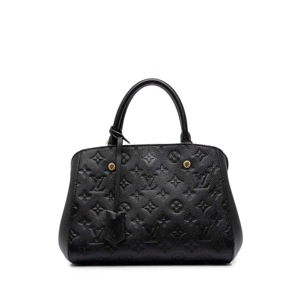 Louis Vuitton Monogram Empreinte Montaigne BB Black Leather Good - Front View