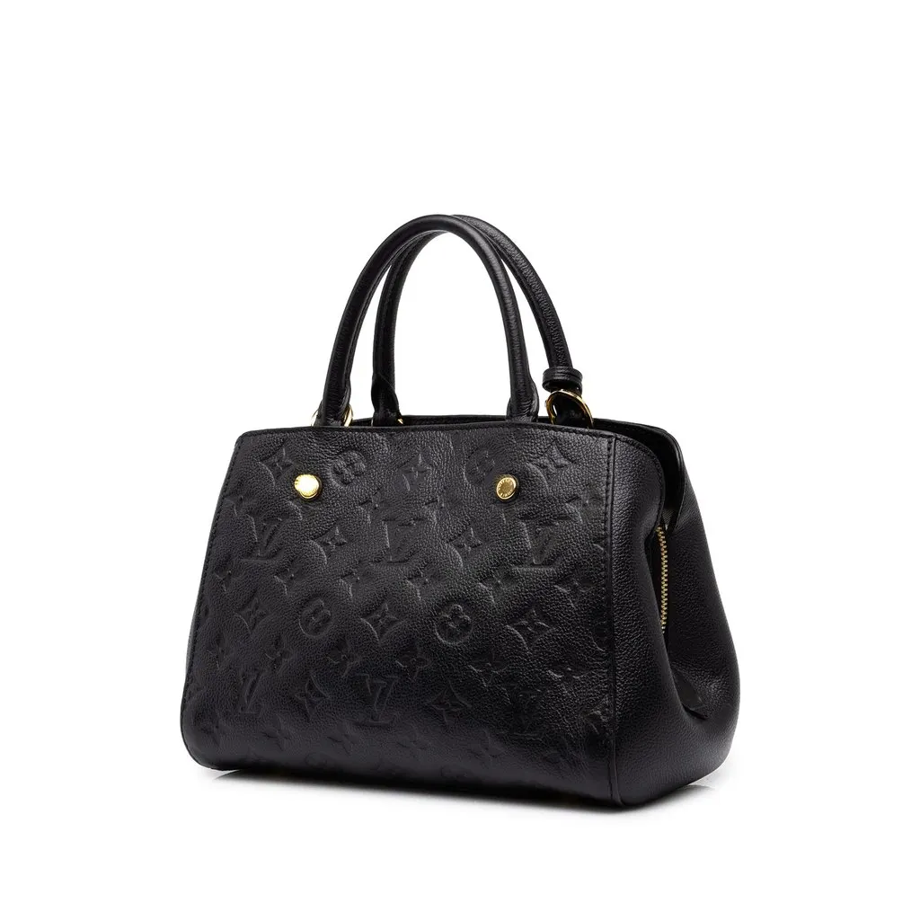 Louis Vuitton Monogram Empreinte Montaigne BB Black Leather Good - Back View