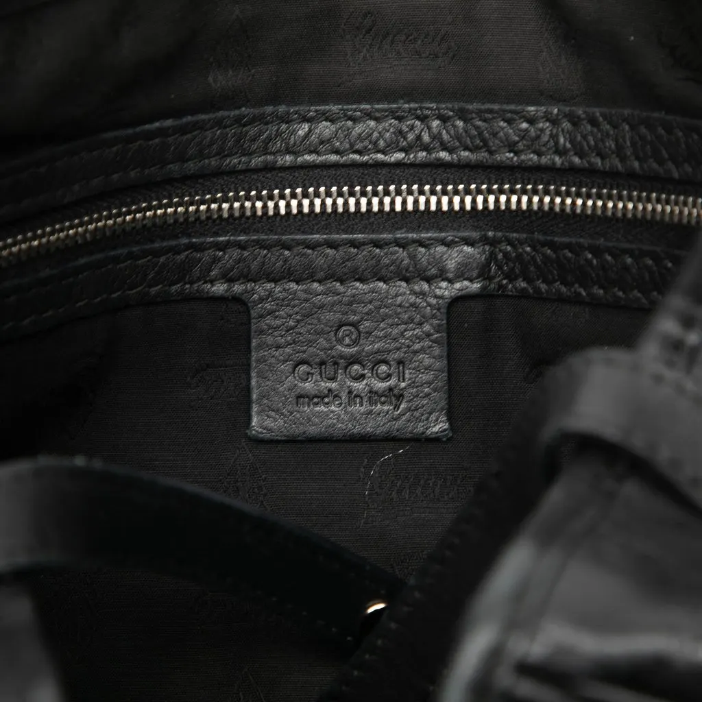 Gucci Guccissima Twins Shoulder Bag Black Leather Very good - Box View