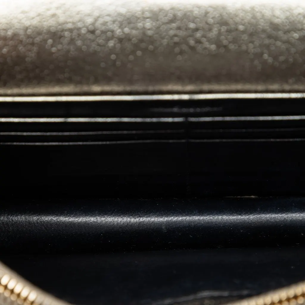 Saint Laurent Small Metallic Kate Tassel Wallet On Chain Silver Leather Very good - Model View