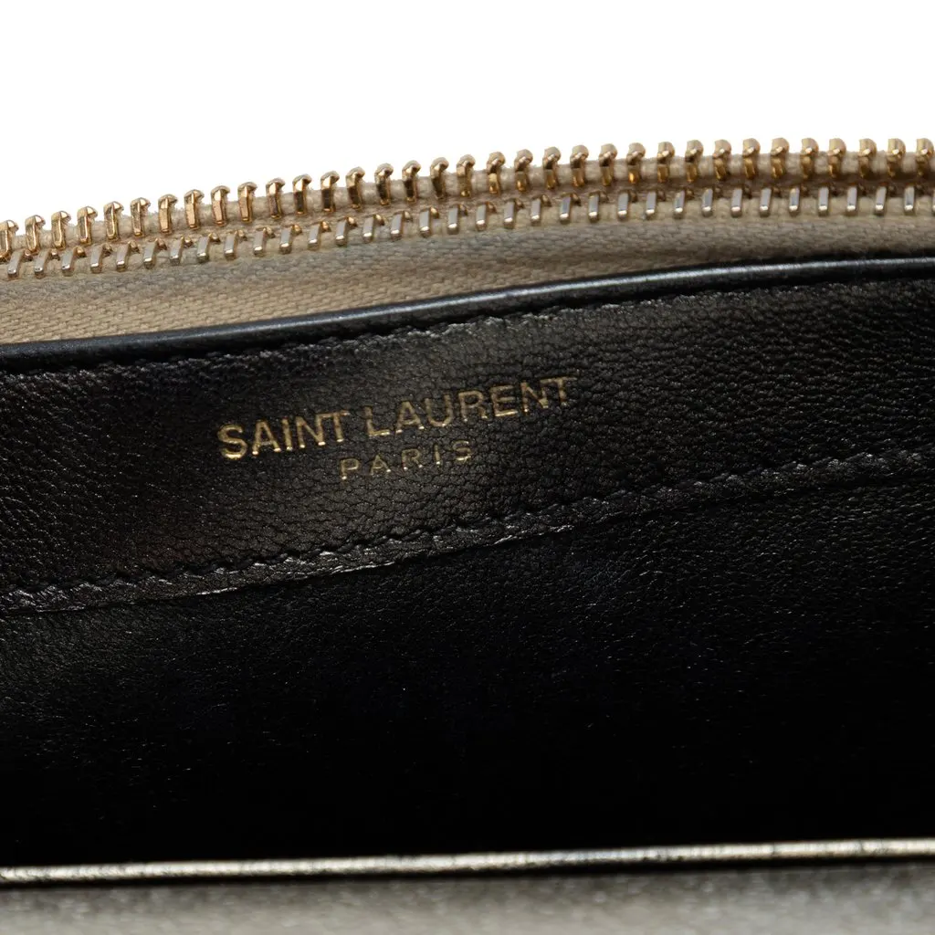 Saint Laurent Small Metallic Kate Tassel Wallet On Chain Silver Leather Very good - Box View