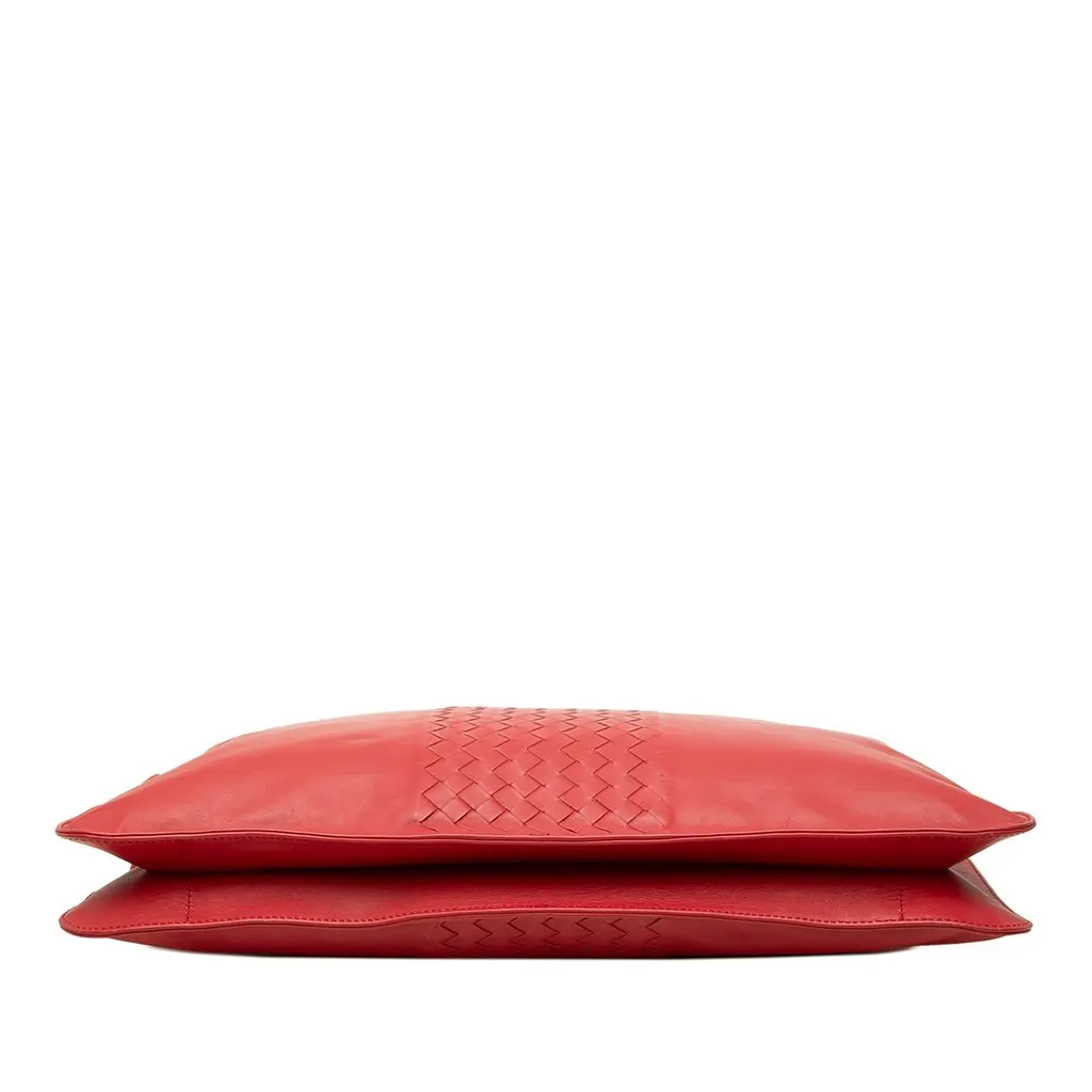 Bottega Veneta Nappa Intrecciato Briefcase Red Leather Good - Inside View
