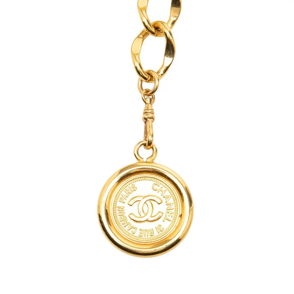 Chanel CC Gold Plated 31 Rue Cambon Medallion Chain Belt Gold Metal Very good - Back View
