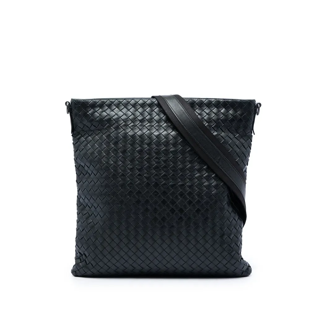 Bottega Veneta Nappa Intrecciato VN Crossbody Black Leather Very good - Front View