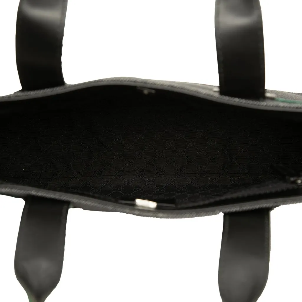 Gucci Denim Web Handbag Black Denim Very good - Model View