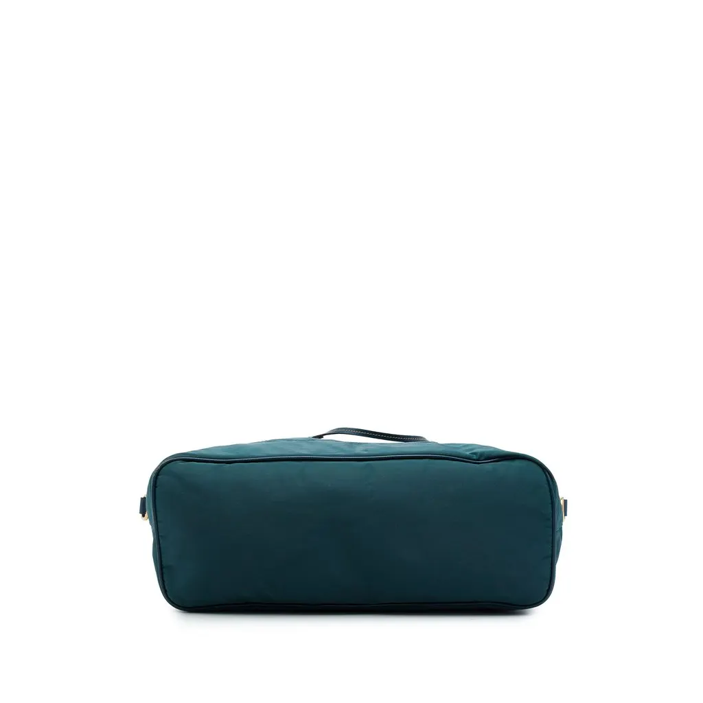 Prada Saffiano Trimmed Tessuto Front Zip Convertible Tote Blue Polyamide Good - Inside View