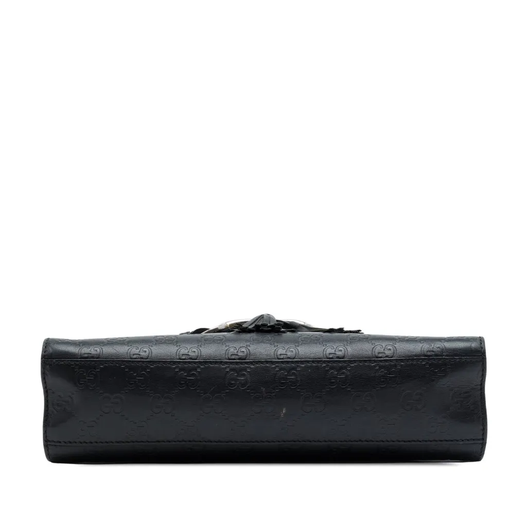 Gucci Medium Guccissima Emily Shoulder Bag Black Leather Very good - Inside View