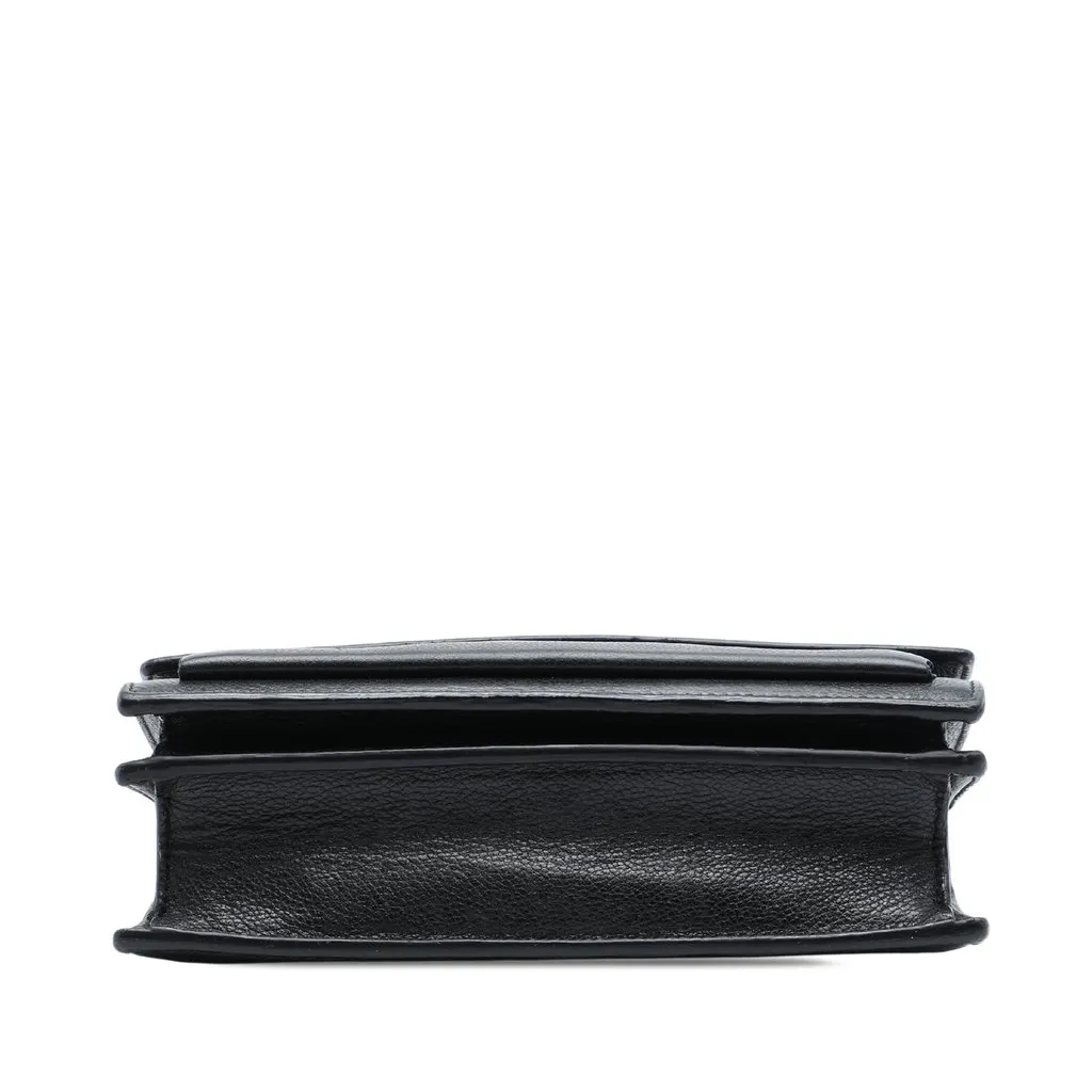 Saint Laurent Medium Grained Calfskin Monogram Sunset Crossbody Black Leather Very good - Inside View