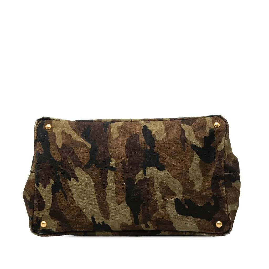 Prada Large Canvas Canapa Camouflage Stampata Tote Brown Very good - Inside View