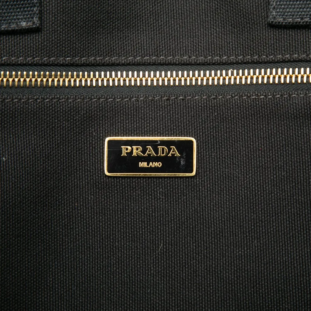 Prada Large Canvas Canapa Camouflage Stampata Tote Brown Very good - Box View