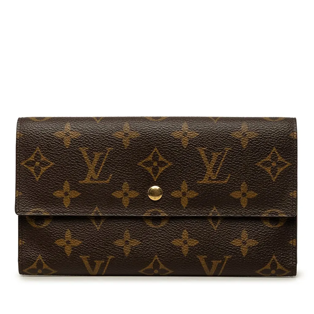 Louis Vuitton Monogram Porte Tresor International Brown Very good - Front View