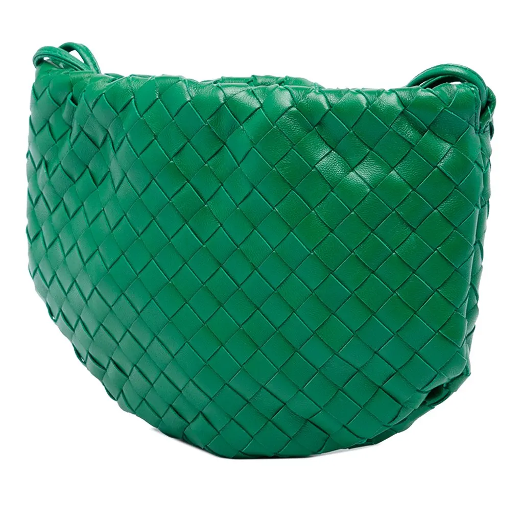 Bottega Veneta Mini Nappa Intrecciato Bulb Crossbody Green Leather Good - Back View