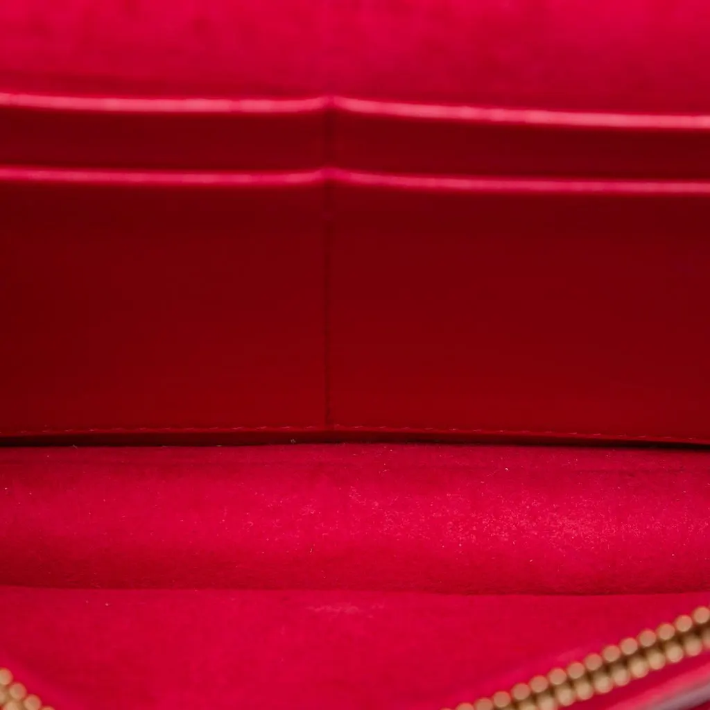 Dior Grained Calfskin Diorama Wallet on Chain Red Leather Very good - Model View