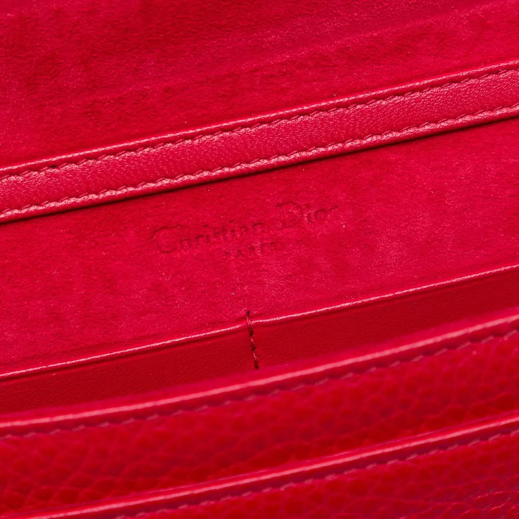Dior Grained Calfskin Diorama Wallet on Chain Red Leather Very good - Box View