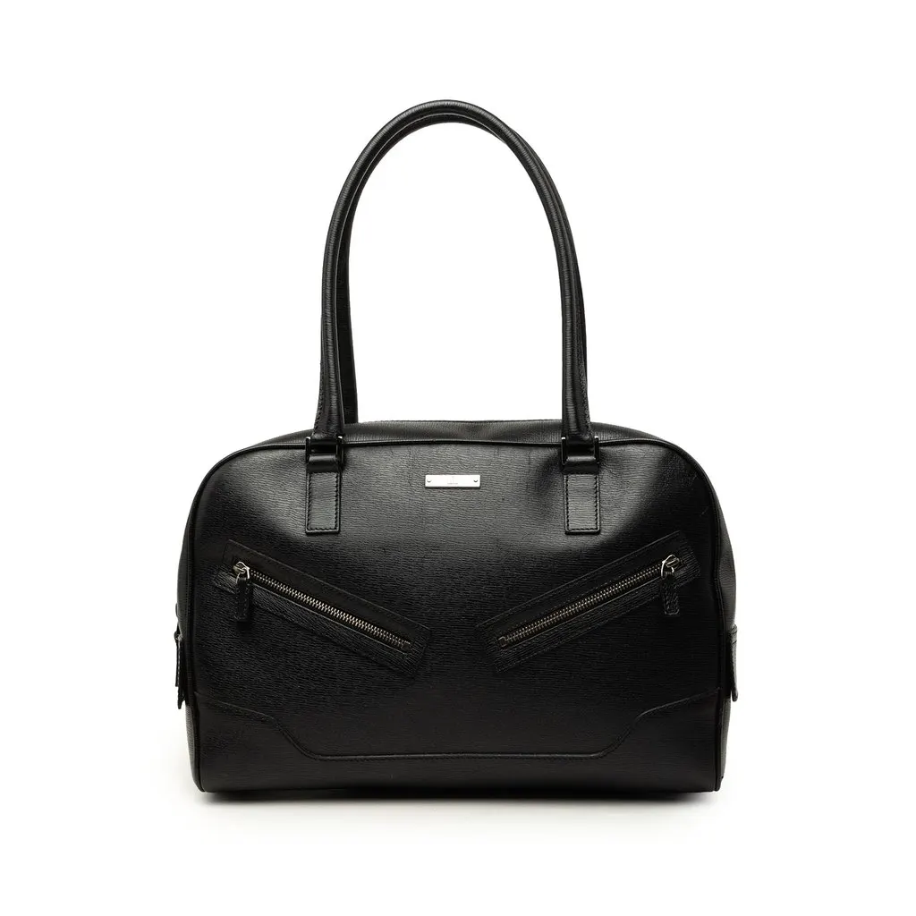 Gucci Calfskin Handbag Black Leather Very good - Front View