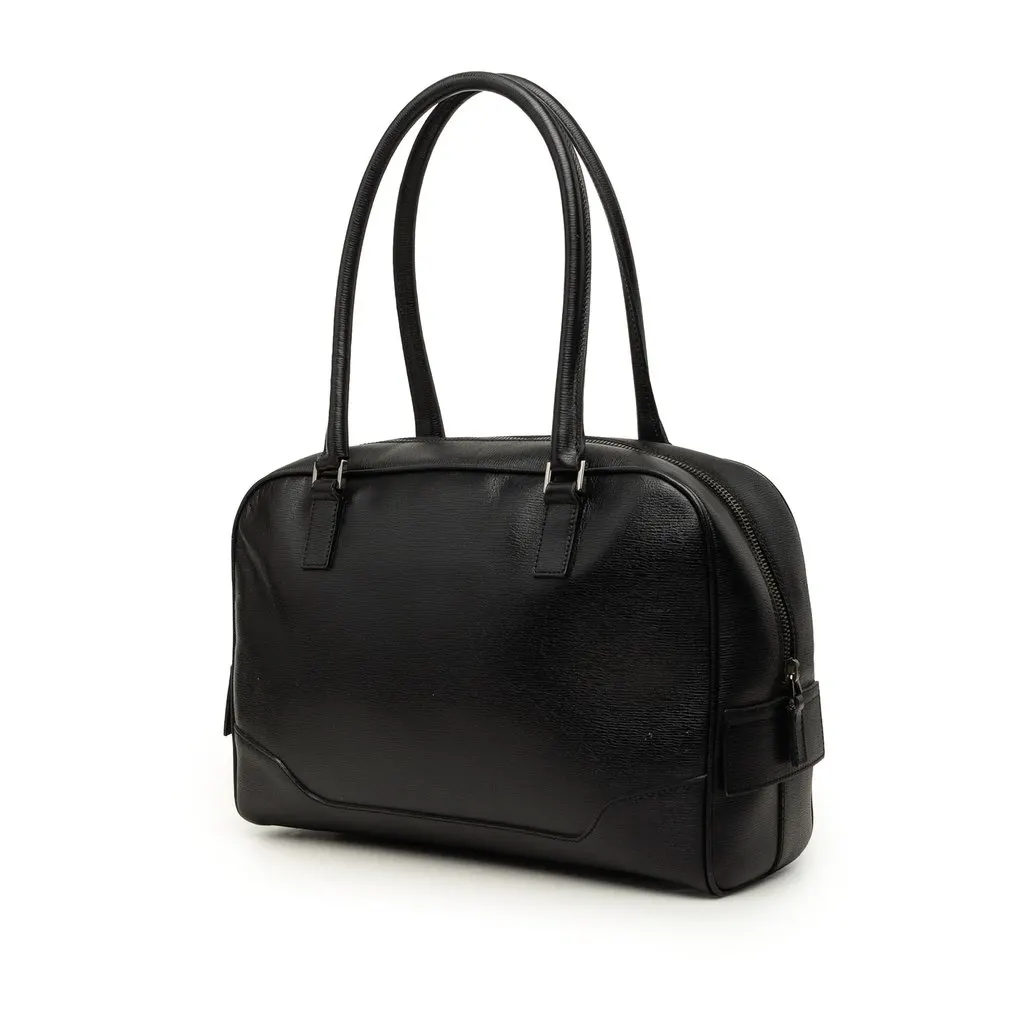 Gucci Calfskin Handbag Black Leather Very good - Back View