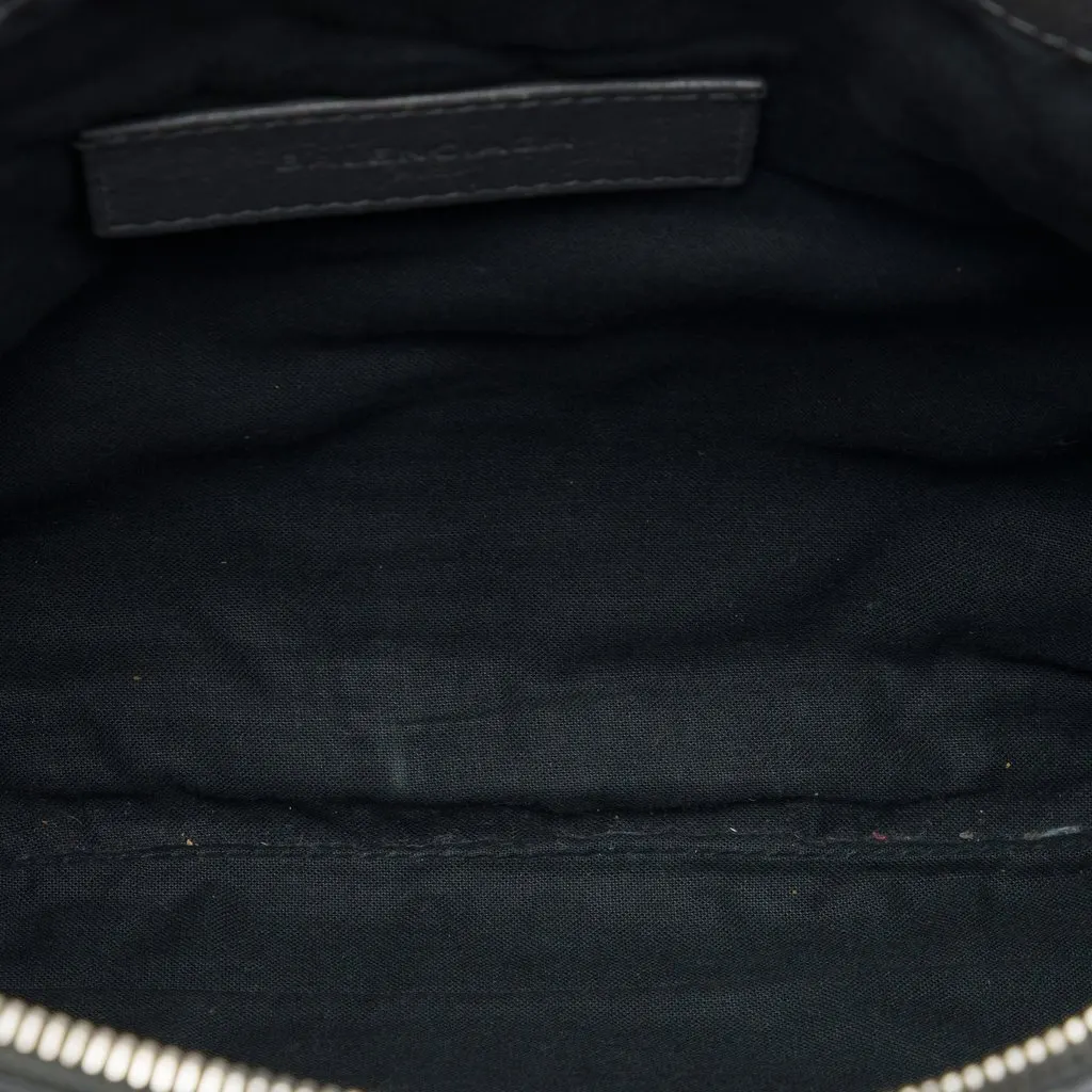 Balenciaga Lambskin Motocross Classic Clip Clutch M Black Leather Very good - Model View