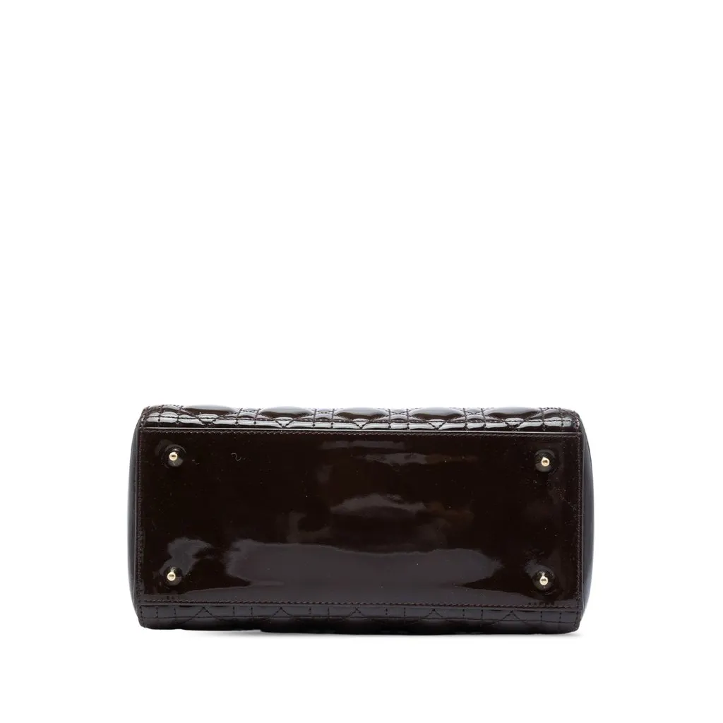 Dior Medium Patent Cannage Lady Dior Purple Leather Very good - Inside View