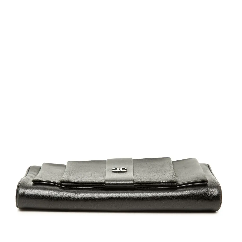 Chanel CC Lambskin Bow Long Wallet Black Leather Very good - Inside View