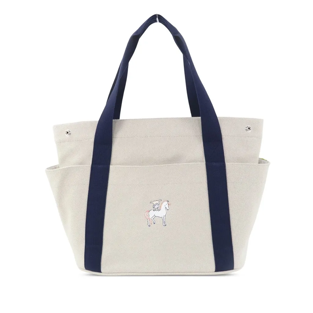 Hermès Toile Cabriole Nappy Bag White Very good - Front View