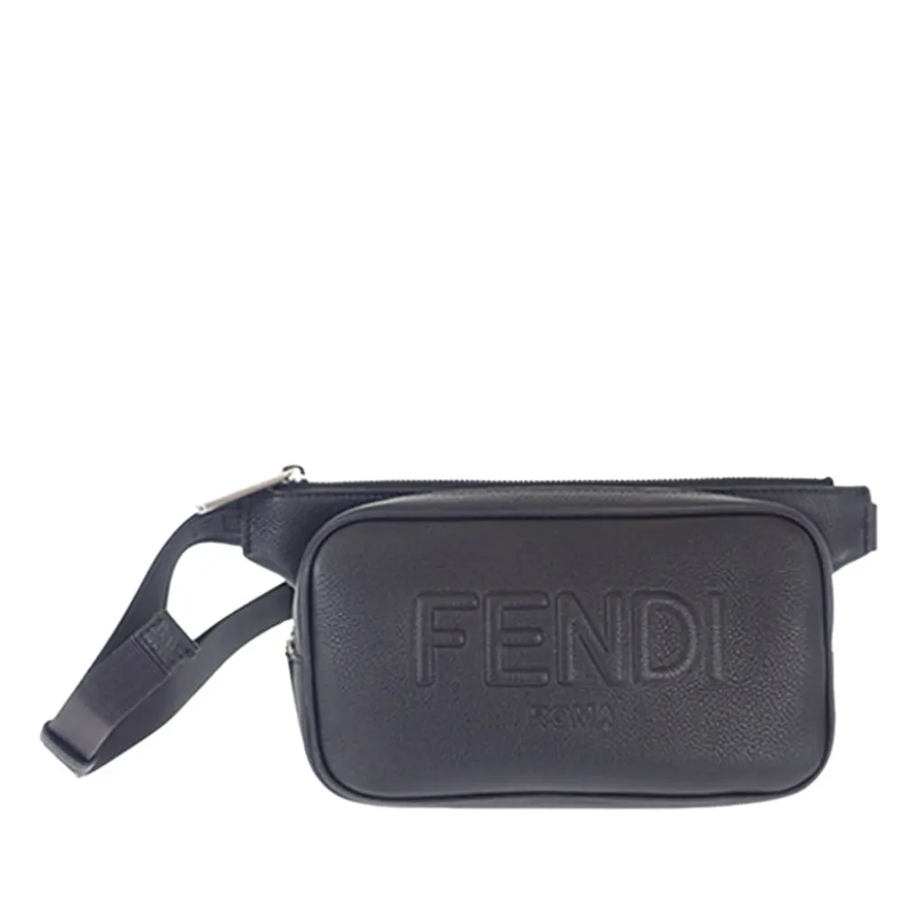 Fendi Grained Calfskin Roma Belt Bag Black Leather Very good - Front View