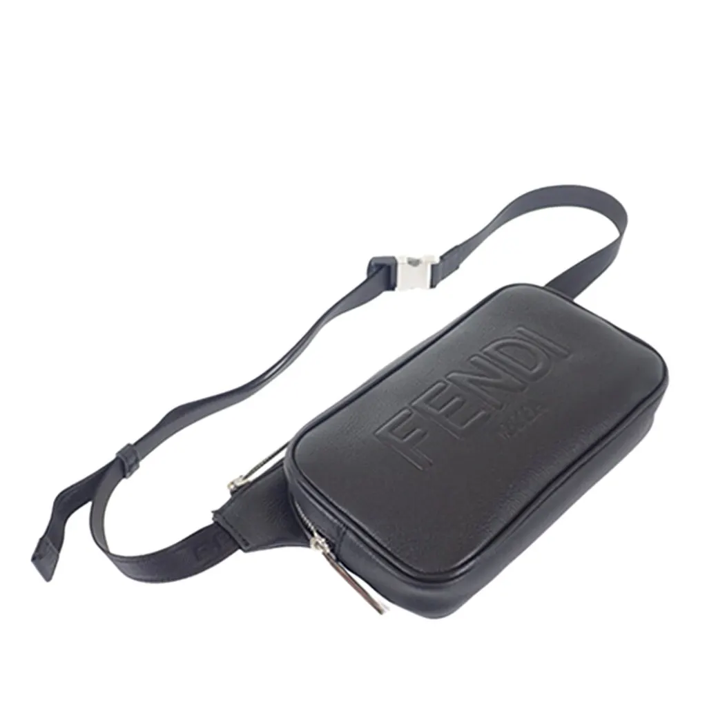 Fendi Grained Calfskin Roma Belt Bag Black Leather Very good - Model View