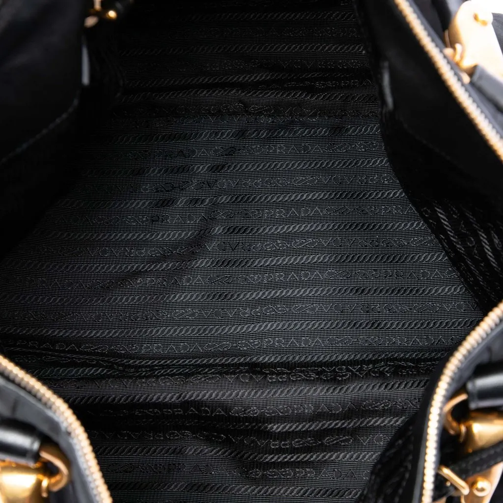 Prada Tessuto Canapa Logo Satchel Black Very good - Model View