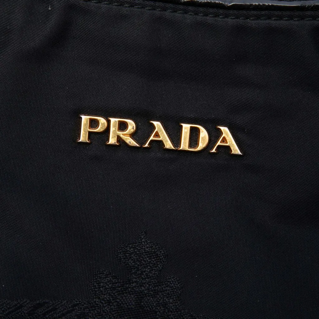 Prada Tessuto Canapa Logo Satchel Black Very good - Box View
