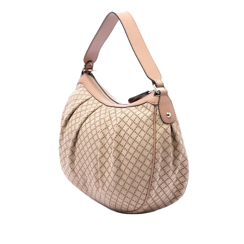 Gucci Diamante Canvas Sukey Shoulder Bag Beige Very good - Back View