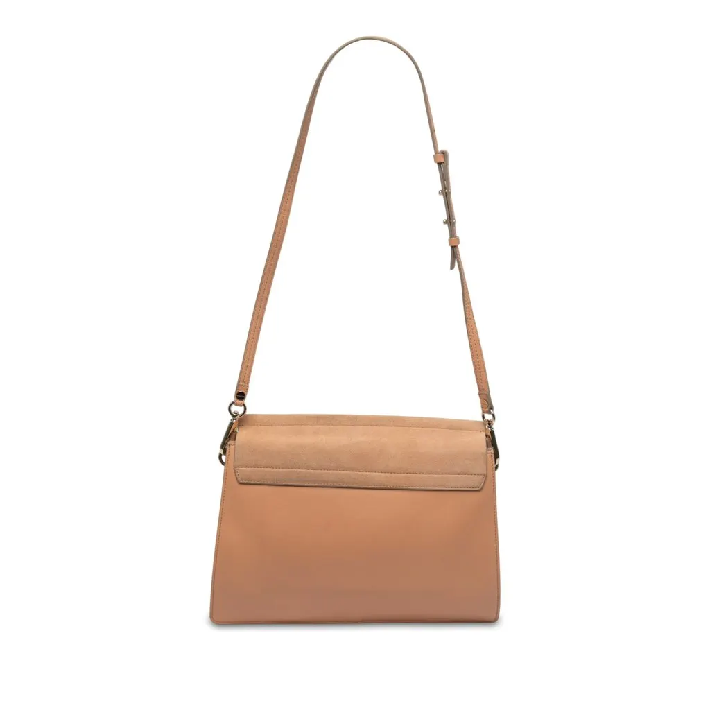 Chloé Medium Calfskin and Suede Faye Crossbody Brown Leather Very good - Back View