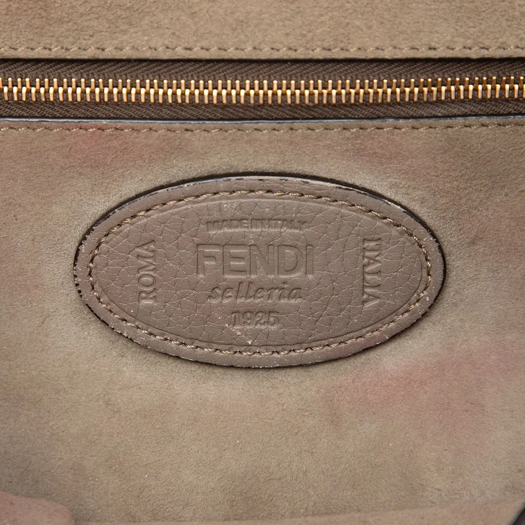Fendi Medium Leather Selleria Baguette Satchel Brown Leather Good - Box View