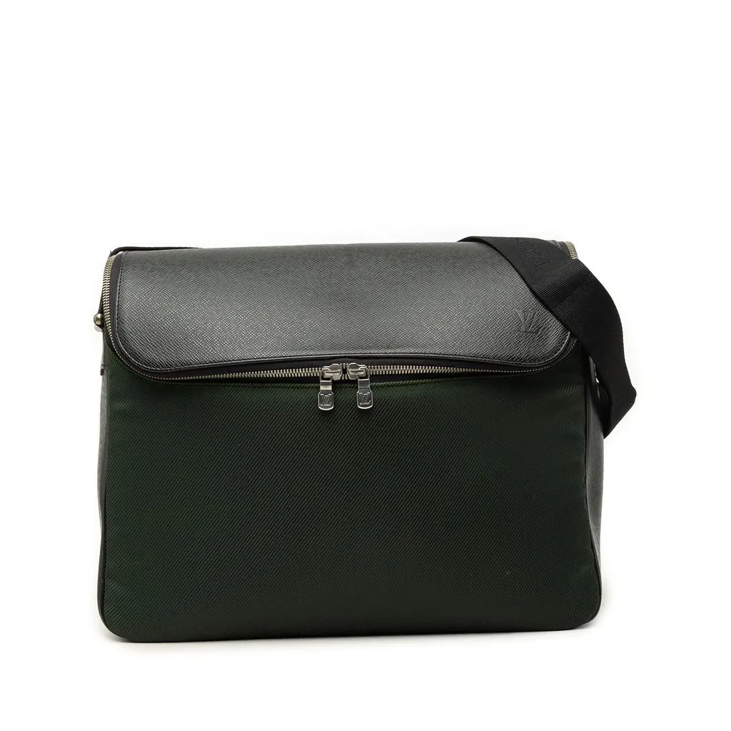 LOUIS VUITTON ゴン・プティ ダミエ (ブラック) M70006 Louis Vuitton Bicolor Taiga and Canvas Taimyr Green X-Large