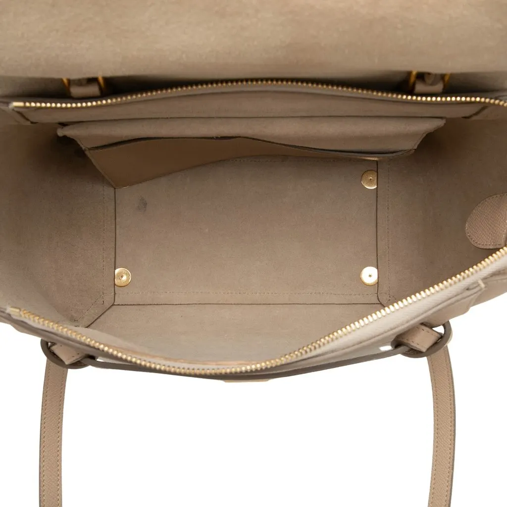 Celine Mini Grained Calfskin Belt Bag Beige Leather Good - Model View