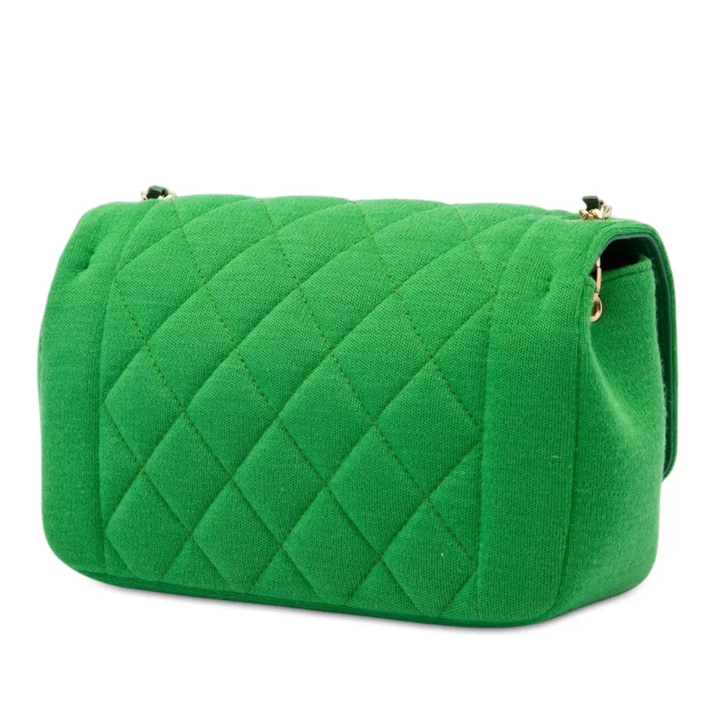 Chanel Mini Jersey Chic With Me Flap Green Very good - Back View