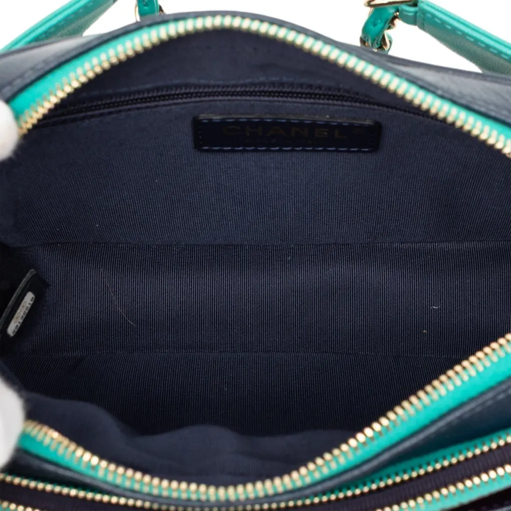 Chanel Tricolor Quilted Goatskin In and Out Belt Bag Blue Leather Very good - Model View